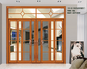 126-80三軌帶金剛網(wǎng)重型門