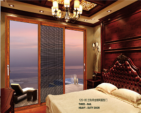 126-80三軌帶金剛網(wǎng)重型門